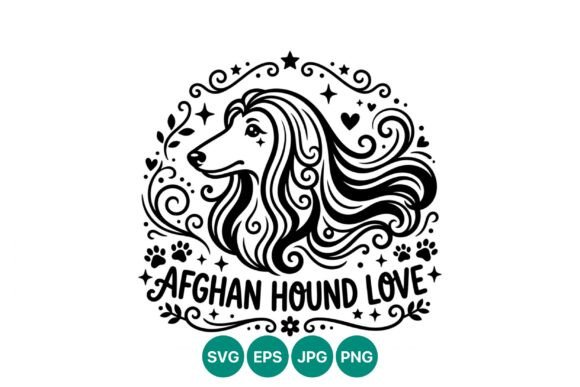 Afghan Hound Dog Line Art Design Review