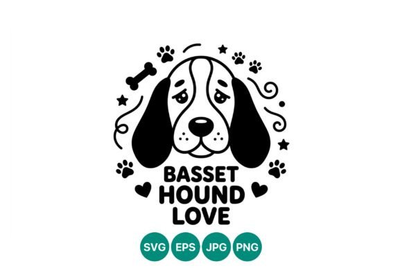 Basset Hound Love Cute Dog Face Vector Review