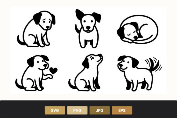 Cute Black and White Cartoon Dog Icons Review