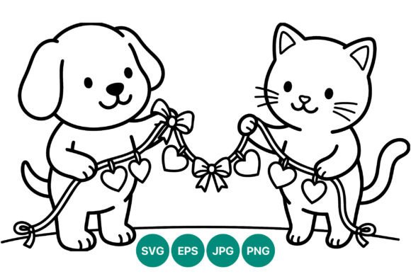 Cute Dog and Cat Heart Garland Review