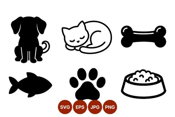 Dog Cat Bone Fish Paw Icons Review