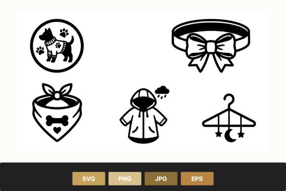 Dog Collar Bandana Sweater Icon Set Review
