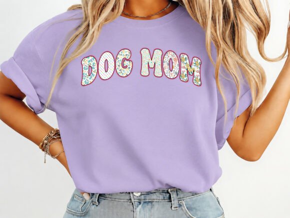 Dog Mom Preppy Floral T-Shirt Design