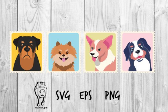 Flat Illustration Dog Stamp