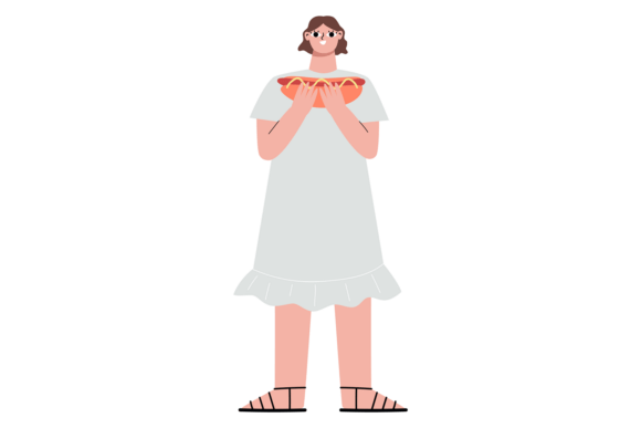 Girl Eat Hot Dog Tasty Street Food Embroidery Review
