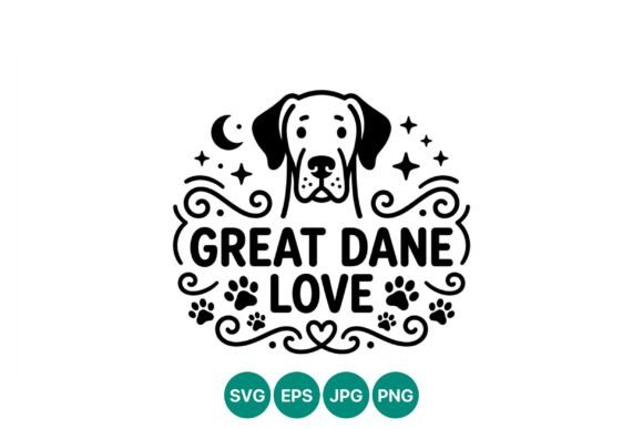 Great Dane Love Dog Paw Vector Review
