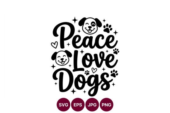 Peace Love Dogs Smiling Dog Faces Vector Review