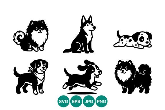 Playful Dog Silhouettes Vector Art Review