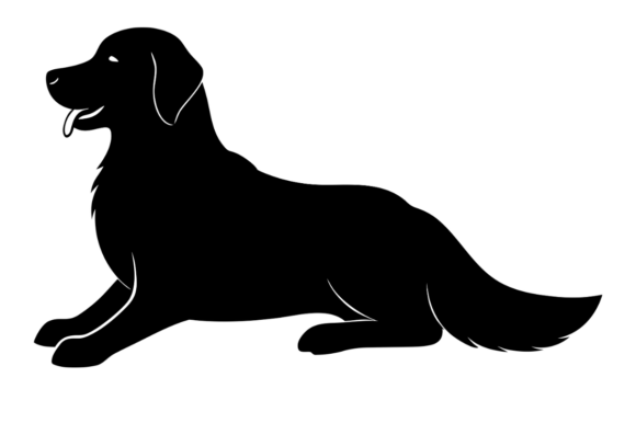 Silhouette of a Golden Retriever Dog