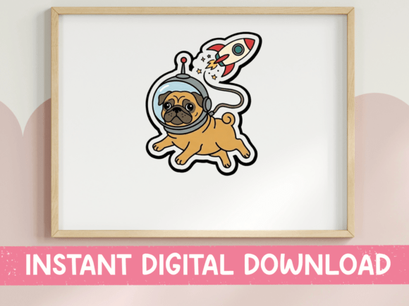 Space Pug Astronaut SVG